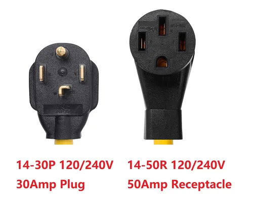 Miniatura 2 de ONETAK NEMA - Adaptador de cable de alimentación 14-30P a 14-50R, enchufe de 4 clavijas de 30 amperios a receptáculo hembra de 4 clavijas de 50