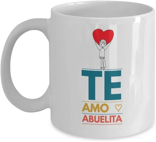 Regalo para abuela | Taza de Cafe para abuelita | Perfecto regalo para tu nana, abuela y tatas | Vaso con afirmaciones positivas, personalizadas,