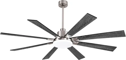 Ventiladores de techo grandes de 72 pulgadas, ventilador de techo con control remoto e interruptor de pared, motor de CC silencioso reversible de 6