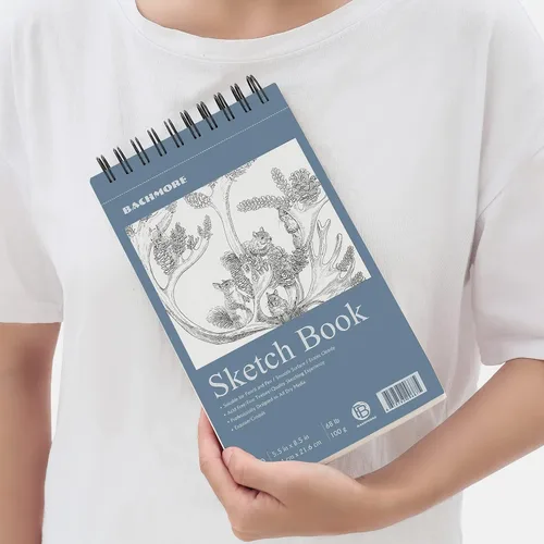 Miniatura 7 de Bachmore - Cuaderno de bocetos de 5.5 x 8.5 pulgadas, 100 hojas de cuaderno de bocetos encuadernado en espiral para artistas profesionales