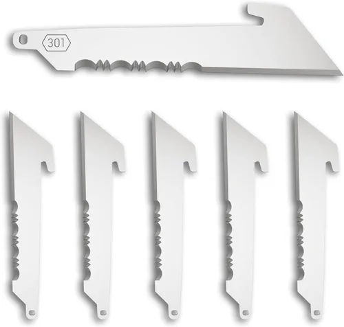 Miniatura 8 de OUTDOOR EDGE Paquete de Cuchillas de 3.0" Punta Caída con Dentado (Negro, 6 Cuchillas), Código de Compatibilidad de Cuchilla 300