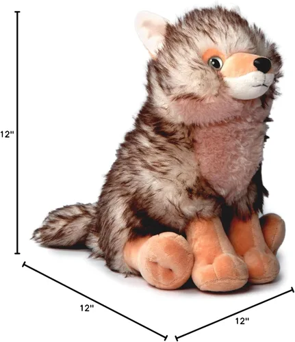 Miniatura 5 de The Petting Zoo Coyote - Animal de peluche, regalos para niños, animales salvajes del zoológico Onez, juguete de peluche de 12 pulgadas