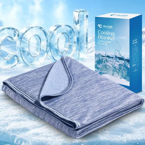 Miniatura 18 de Marchpower - Manta de enfriamiento para niños que duermen con calor, manta de lana fresca Arc-Chill con diseño de doble cara, fibra de enfriamiento