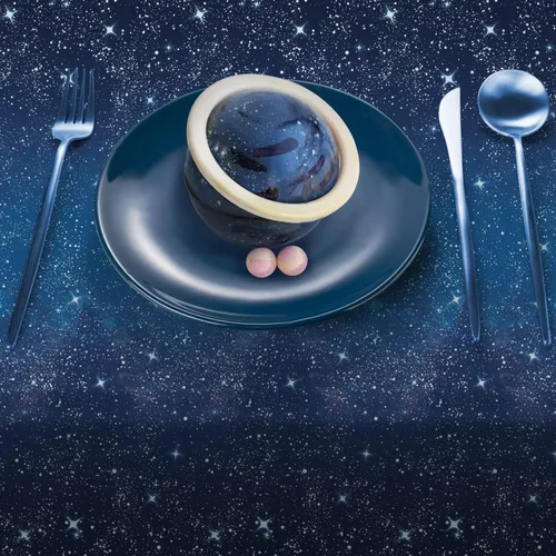 Miniatura 5 de Mantel espacial de Gatherfun con temática de estrellas espaciales, suministros para fiestas, mantel de noche estrellada, mantel de plástico