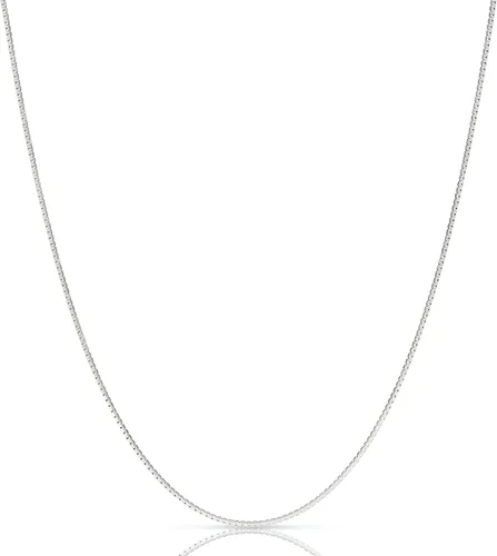 Auténtica cadena de plata de ley maciza de 1MM-3MM fina y fuerte cadena de plata de ley collar de plata para hombres y mujeres fabricado en Italia