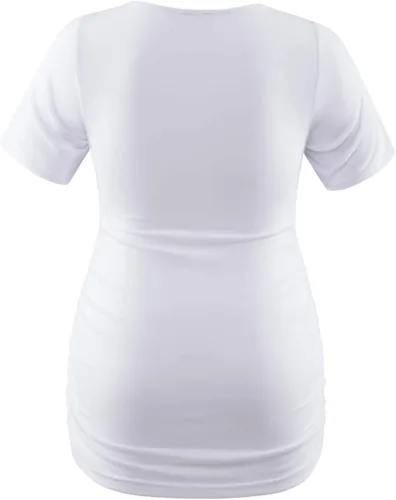 Miniatura 84 de GINKANA Blusas de maternidad de manga corta, diseño floral, fruncido, casual, para mamá, para embarazo