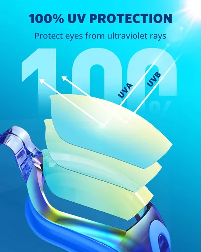 Miniatura 2 de Aegend Gafas de natación, gafas de natación sin fugas, protección completa para adultos, hombres, mujeres y jóvenes Azul y plateado.