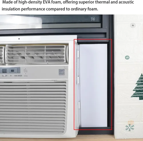 Miniatura 5 de Paneles de aislamiento de espuma para aire acondicionado de ventana, kit de panel aislante lateral de CA, paquete de 2, blanco, 17 pulgadas de alto
