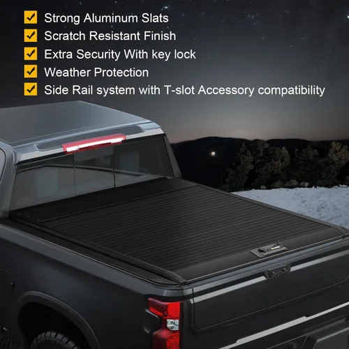 Miniatura 8 de ONINE Cubierta rígida retráctil Pull-Lock-Go para Ford Maverick 2022-2025 con caja de 4.6 pies (54.4 pulgadas), aluminio negro mate, compatible