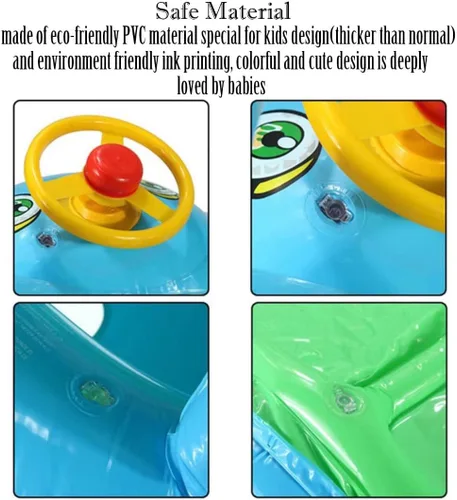 Miniatura 6 de Flotador de piscina para bebé con dosel de verano, volante, sombrilla de natación, anillo de natación para automóvil, juguetes inflables, asiento