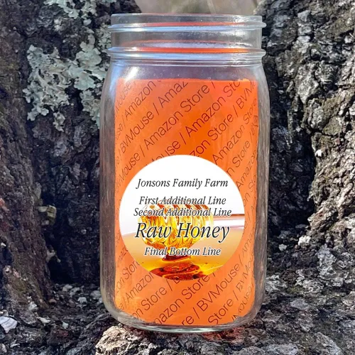 Miniatura 2 de Raw Honey - Etiquetas redondas autoadhesivas personalizadas (etiqueta-01, 12 etiquetas en 1 hoja)