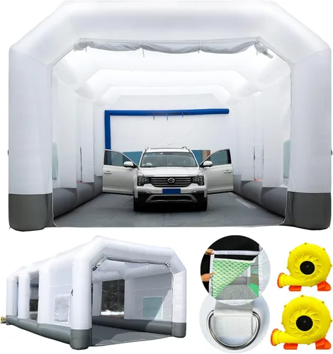 Miniatura 10 de GORILLASPRO Cabina de pintura inflable portátil de 16.5 x 10 x 8 pies, cabina de pulverización inflable con soplador de 550 W, sistema de filtro