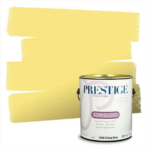 Miniatura 79 de PRESTIGE Pinturas Pintura Exterior e Imprimación En Uno, 1 Galón, Satinado, Pareja Comparable de Benjamin Moore* Amarillo* 320BM-PCM