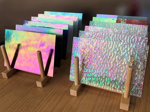 Miniatura 10 de LITMIND 12 hojas de vidrieras iridiscentes – 4 x 6 pulgadas de vidrio de arte arcoíris opaco para mosaicos, manualidades y proyectos de bricolaje