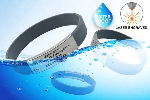 Miniatura 2 de Pulsera de identificación médica personalizada - Pulsera de seguridad para personas mayores grabada personalizada - Alerta de Alzheimer