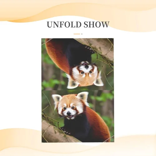 Miniatura 7 de Tarjetas de felicitación con sobres, tarjeta de felicitación con sobres, tarjeta de felicitación de Little Panda rojo en blanco para todas