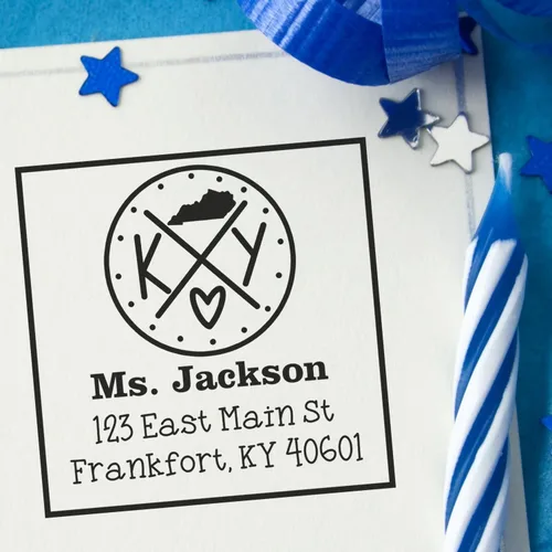 Miniatura 12 de Sello entintado moderno con nombre y dirección del estado de Alabama – Sello de dirección de devolución personalizado para invitaciones de despedida