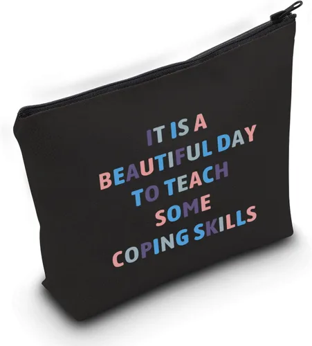 Miniatura 2 de ZJXHPO Bolsa de cosméticos de consejero Es un día asombroso para enseñar algunas habilidades de afrontamiento, maquillaje con cremallera, bolsa