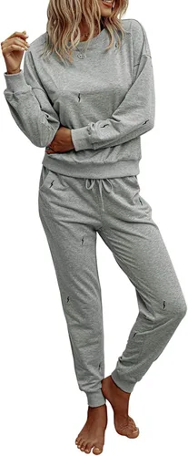 Miniatura 9 de Prettygarden - Conjunto de pijama de dos piezas para mujer, diseño de teñido anudado, sudadera informal de manga larga con pantalones largos, ropa