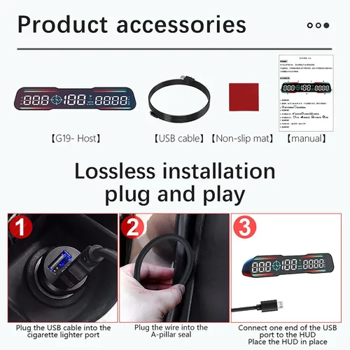 Miniatura 9 de Velocímetro digital GPS pantalla universal para coche, pantalla LCD grande, indicador HUD con velocidad MPH, alerta de conducción fatigada, alarma