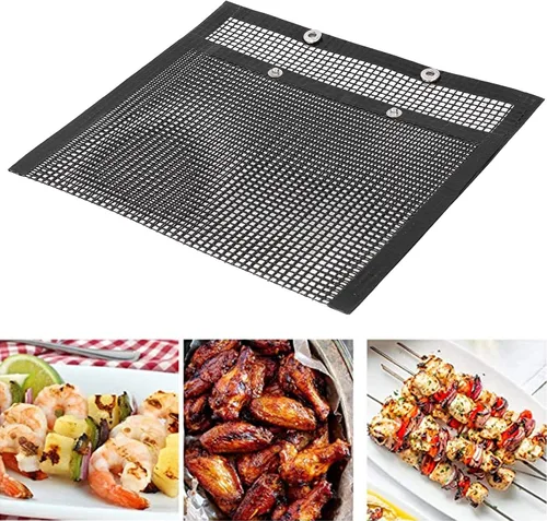 Miniatura 2 de Bolsa de malla antiadherente para parrilla, resistente a altas temperaturas, bolsa de barbacoa reutilizable para carbón, gas, parrillas eléctricas
