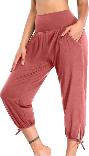 Miniatura 110 de Pantalones capri para mujer, estilo casual, de verano, elásticos, de cintura alta, pantalones de yoga, ajuste atlético, pantalones deportivos