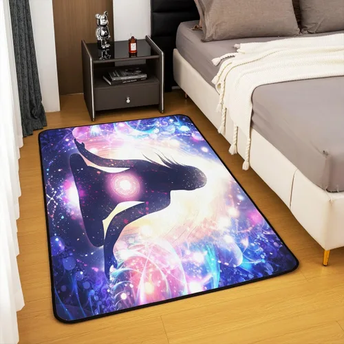 Miniatura 4 de jejeloiu Alfombra de yoga de 3 x 5 pies para sala de estar, dormitorio, mujeres y hombres, alfombra decorativa espiritual zen para cocina