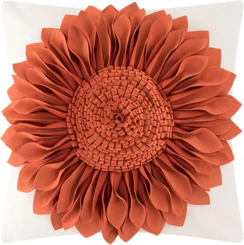 Miniatura 11 de OiseauVoler - Funda de cojín decorativa, hecha a mano, con girasol 3D, para sala de estar, hogar, cama, decoración de 18x18 pulgadas Azul-azul