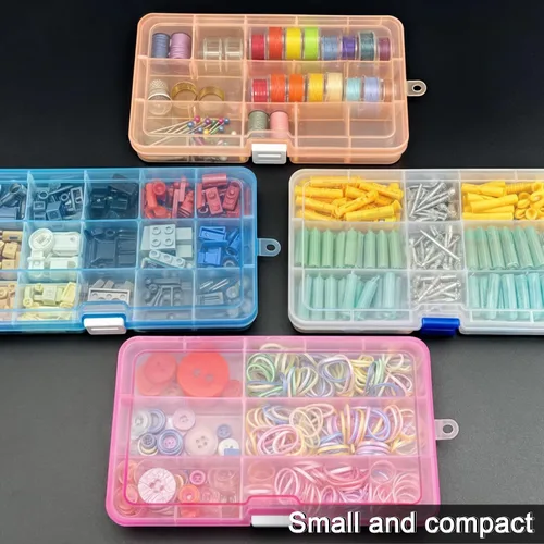 Miniatura 5 de DUOFIRE Recipiente organizador de plástico separador almacenador ajustable compartimento modular con tapa para joyas abalorios aretes herramientas