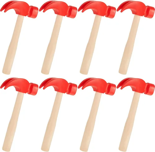 Lewtemi Martillo de madera, 8 unidades, martillos de simulación, herramientas de mantenimiento de juguetes pequeños, juguetes para educación,