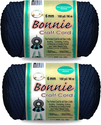 Miniatura 21 de Pepperell Bonnie Cordón de macramé trenzado 6mm x 100 yardas Rojo (Paquete de 2 valores) Cordón de polipropileno trenzado para manualidades DIY