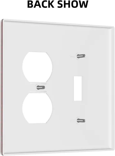 Miniatura 1033 de Placa Decorativa de Pared de Granja Rústica con Cuerno de Madera para Puerta de Granero 1 Banda Duplex Cubiertas de Toma Eléctrica Soltera