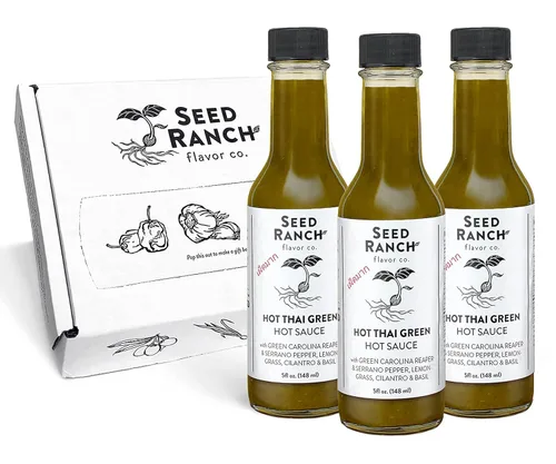 Miniatura 8 de Seed Ranch - Salsa tailandesa caliente, paquete de 3 – picante – Pimienta verde Carolina Reaper, salsa picante gourmet orgánica – Vegana, sin OMG