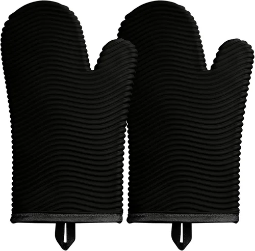 Miniatura 28 de YUTAT Silicone Oven Mitts,Heat Resistant 500F Kitchen Mitts 2PCS,Waterproof Cooking Gloves with Soft Polyester Filling for Kitchen Cooking Baking