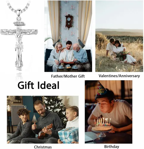 Miniatura 44 de Collar de plata de ley 925 con medalla de San Patrón, colgante de protección católica, amuleto, joyería religiosa para hombres y mujeres