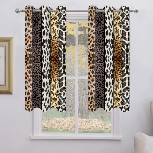 Miniatura 88 de Cortina opaca con estampado de animales salvajes, para oscurecer la habitación, con aislamiento térmico, con ojales para sala, comedor, dormitorio