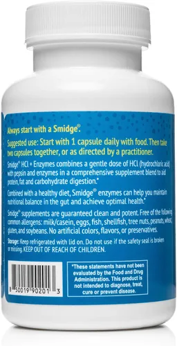 Miniatura 2 de Smidge™ HCl + Enzimas – Digestión – 120 Cápsulas