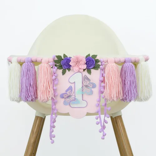 Miniatura 22 de Banner de Silla Alta con Margaritas Bohemias Primer Cumpleaños Niña Para Decoraciones de Primera Fiesta Conjunto Con Adorno de Pastel Hecho a Mano