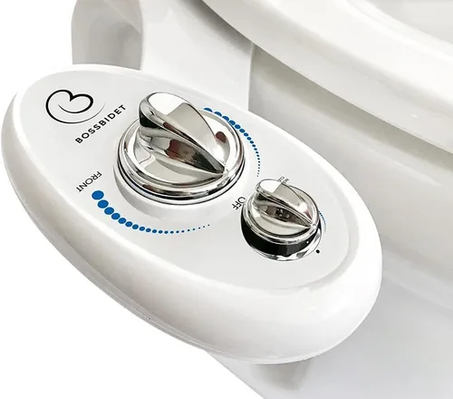 Boss accesorio para bidé baño | limpia tu cola | tobera dual, propiedad de autolimpieza | pulverizador – blanco y negro Blanco azul