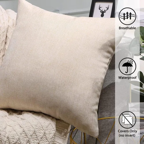 Miniatura 6 de OTOSTAR Paquete de 2 fundas de almohada impermeables para interiores y exteriores de 18 x 18 pulgadas, fundas de almohada decorativas para jardín