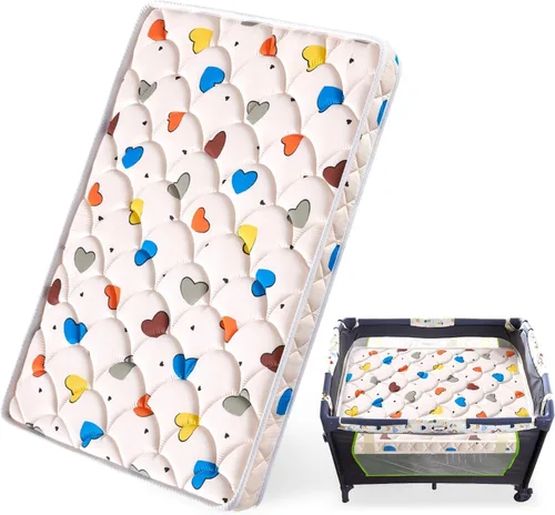 Miniatura 8 de Feisaibaoly Colchón Pack and Play (38 "x26 "x1.5), tela amigable con la piel, suave, transpirable y silencioso, proporciona soporte amigable