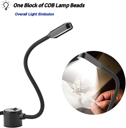 Miniatura 6 de Luz para máquina de coser, lámpara de trabajo LED, cuello de cisne flexible portátil con base magnética para banco de trabajo, torno, taladro