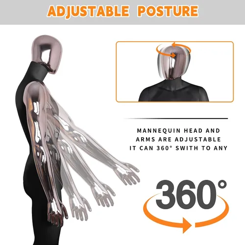 Miniatura 3 de Maniquí masculino de cuerpo completo, modelo de soporte de maniquí de 73 pulgadas, soporte de maniquí modelo realista para exhibición, cuerpo