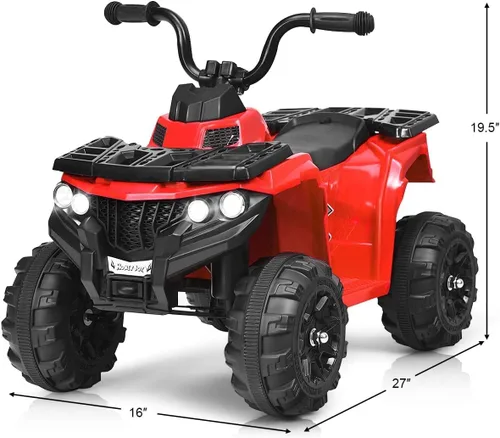 Miniatura 5 de GLACER Cuatrimoto para niños, auto cuádruple de 4 ruedas para niños, vehículo eléctrico alimentado por batería de 6 V con suspensión de resorte