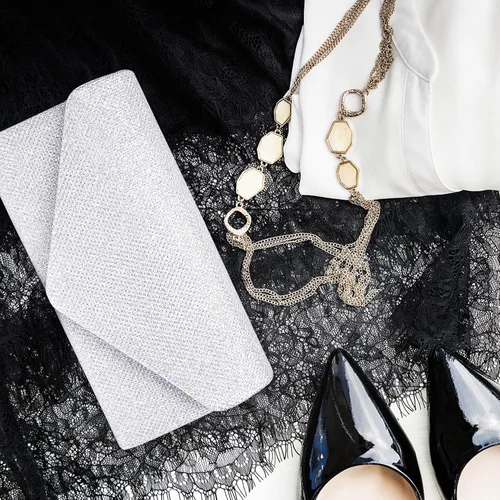 Miniatura 7 de Larcenciel Bolsos de mano para mujer, con lentejuelas brillantes, bolsa de noche con cadena, elegante vestido de fiesta de graduación, bolso de novia