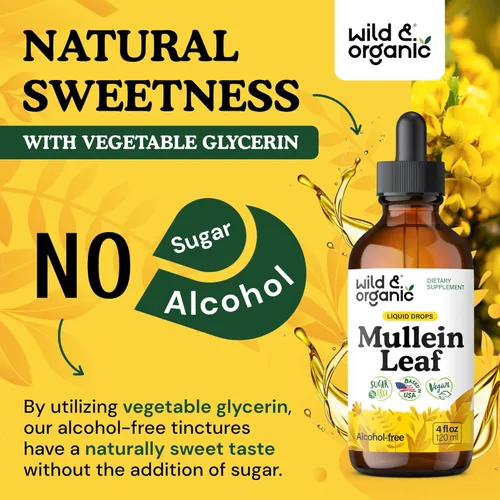 Miniatura 6 de Wild & Organic Gotas de gordolobo para pulmones - Limpieza y desintoxicación de hierbas - Extracto líquido de hoja de gordolobo para pulmones