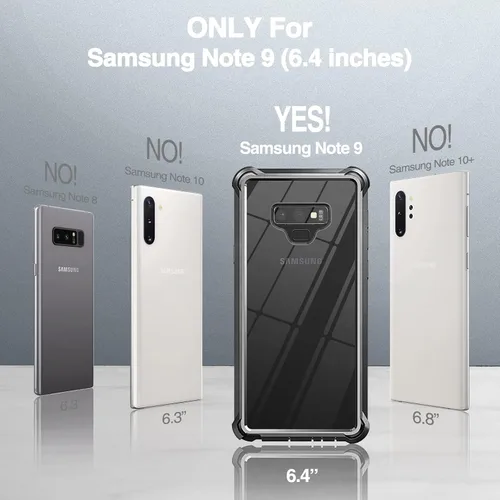 Miniatura 2 de Dexnor Funda para Galaxy Note 9 con protector de pantalla transparente de grado militar resistente 360 cuerpo completo protector a prueba de golpes
