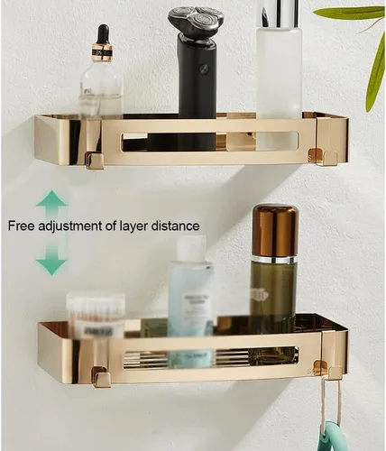 Miniatura 4 de Organizador de ducha de esquina, estante de baño, accesorios de baño (tamaño : oro 1 capa)