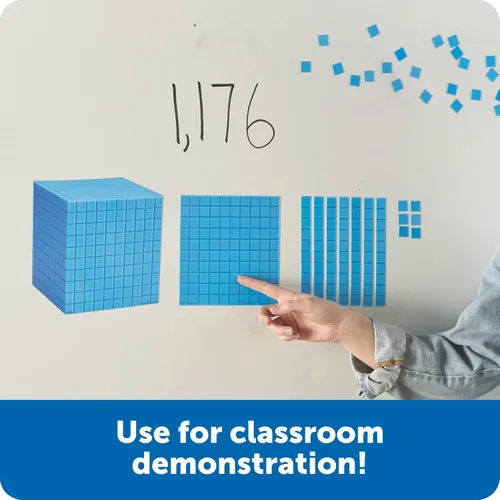 Miniatura 5 de Learning Resources Cubo Base Diez de Plástico Azul, Matemáticas Tempranas, Educación en Casa, Juguetes de Conteo, Edades 6+