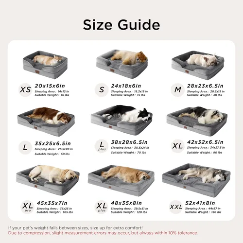 Miniatura 7 de Bedsure Cama ortopédica XL para perros extragrandes, cama lavable para perros y gatos, impermeable, cómodo sofá para perros con funda extraíble Gris